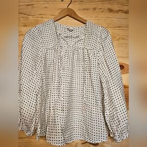 A New Day Black and White Patterned Blouse Size M